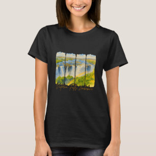 Victoriafälle Zimbwe Reise Pinselstrich Victoria T-Shirt