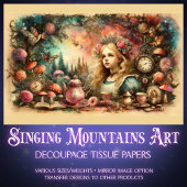 Victorian Alice Wonderland Fantasy Art  Seidenpapier