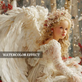 Victorian angel editable Christmas family greeting Feiertagskarte