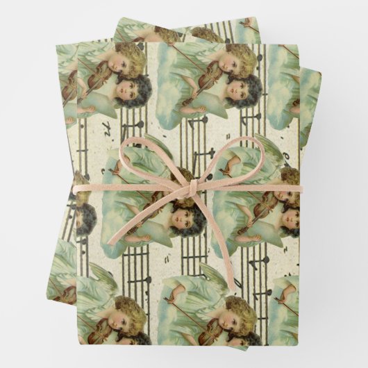 Victorian Angels Violin and Sheet Music Geschenkpapier Set (Beispiel)