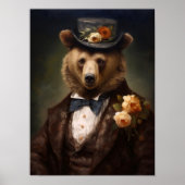 Victorian Animals Portrait, Dressed Animal Print,  Poster (Vorne)