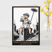 Victorian Baby Chimney Sweep. Funny baby card Karte (Gelbe Blume)