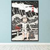 Victorian Baby - Funny Baby Sea Fisherman  Leinwanddruck (Insitu (Holzboden))