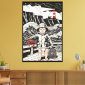 Victorian Baby - Funny Baby Sea Fisherman  Leinwanddruck (Insitu (Wohnzimmer))
