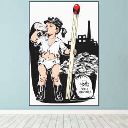 Victorian Baby Girl Print - Funny Matchstick Theme Leinwanddruck
