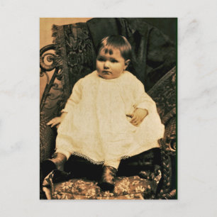 Victorian Baby in White Lace and Linen Postkarte