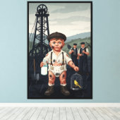 Victorian Baby Poster - Funny Coal Miner Theme Leinwanddruck (Insitu (Holzboden))