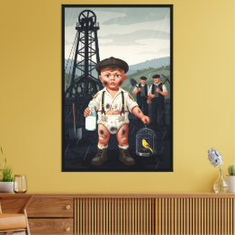 Victorian Baby Poster - Funny Coal Miner Theme Leinwanddruck
