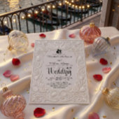 Victorian Baroque Filigree Swan Heart Wedding  Einladung