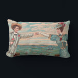 Victorian Beach Love Dressy Ocean Wedding Couple Lendenkissen<br><div class="desc">Love at the Beach! This vintage image is based on an antique postcard with a man and and a woman reaching out their arms to touch hands</div>