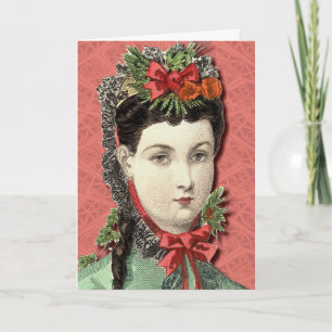 Victorian Beauty -Happy Holidays Card Feiertagskarte