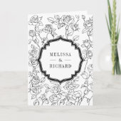 Victorian Black and White Catholic QR Code Wedding Einladung (Vorderseite)