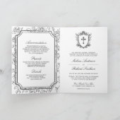 Victorian Black and White Catholic QR Code Wedding Einladung (Innenseite)