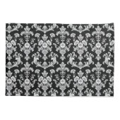 Victorian Black and White Damask Pattern Kissenbezug (Rückseite-Links)