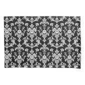 Victorian Black and White Damask Pattern Kissenbezug (Vorderseite-Links)