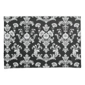 Victorian Black and White Damask Pattern Kissenbezug (Vorderseite-Rechts)