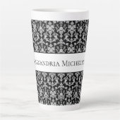 Victorian Black and White Damask Pattern Milchtasse (Vorderseite)