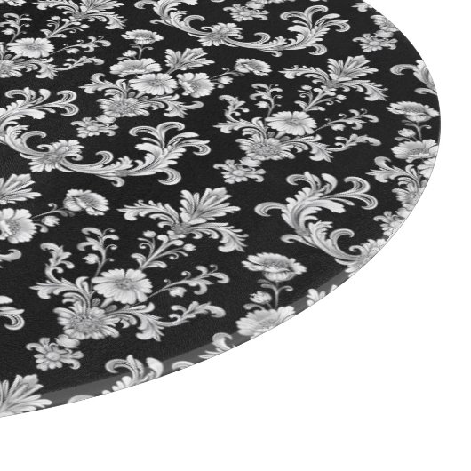 Victorian Black and White Damask Pattern Schneidebrett (Ecke)