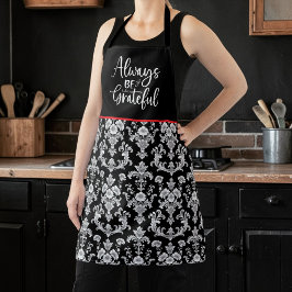 Victorian Black and White Damask Pattern Schürze