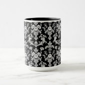 Victorian Black and White Damask Pattern Tasse (Zentrum)