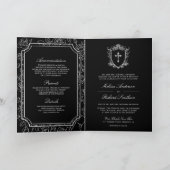 Victorian Black Catholic QR Code Wedding Einladung (Innenseite)