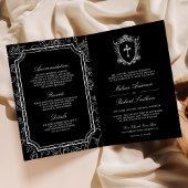 Victorian Black Catholic QR Code Wedding Einladung