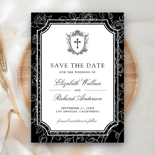 Victorian Black Catholic Wedding Save The Date