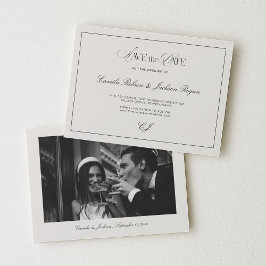 Victorian Black & Ivory Wedding Save the Date Einladung