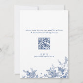Victorian Blue Französische Gartenhochzeit QR-Code Save The Date (Rückseite)