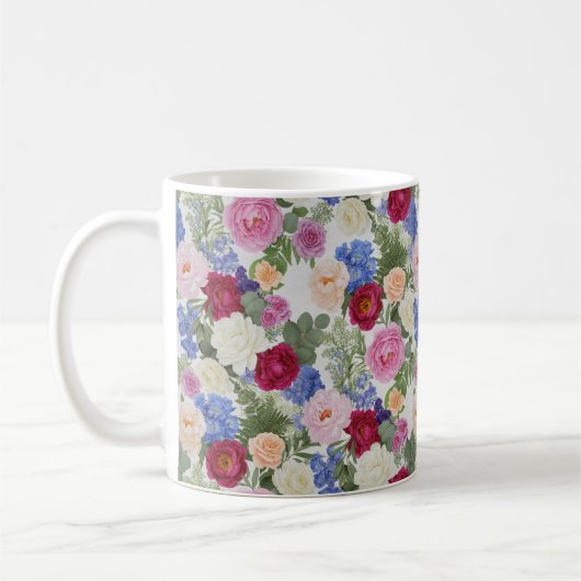 Victorian Blush & Azure Botanical Kaffeetasse (Links)
