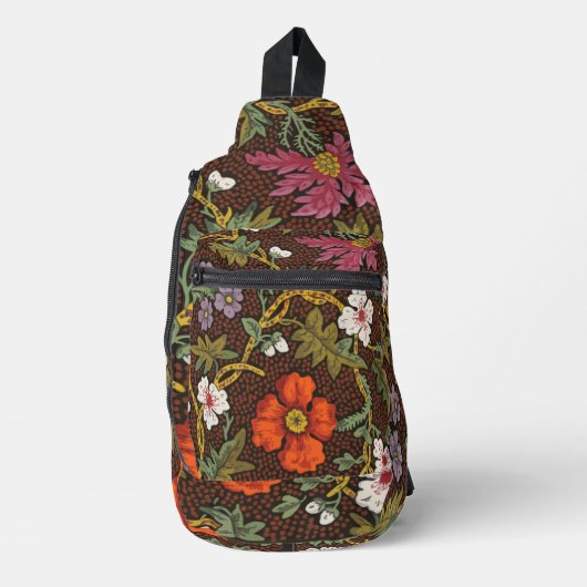 Victorian Botanical Drawing Floral Accessory Pouch Crossbody Bag (Vorderseite)