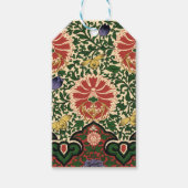 Victorian Botanical Red and Green Ornament Pattern Geschenkanhänger (Vorderseite)