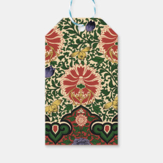 Victorian Botanical Red and Green Ornament Pattern Geschenkanhänger