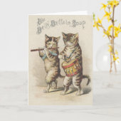 Victorian Buffalo Soap Cat Fife And Drum Note Card Karte (Gelbe Blume)