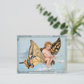 Victorian Butterfly Baby Angel Postkarte (Stehend Vorderseite)