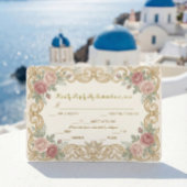 Victorian Cherub Ornate Floral Scroll RSVP Karte