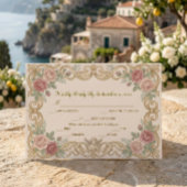 Victorian Cherub Ornate Floral Scroll RSVP Karte