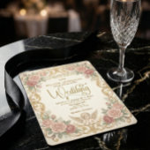 Victorian Cherub & Rococo Floral Frame Wedding Einladung