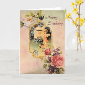 Victorian Cherubs Mailing a Birthday Card Karte (Gelbe Blume)