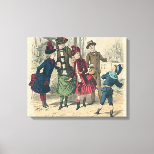 Victorian Children Dress Play Vintage Antique Leinwanddruck (Vorderseite)