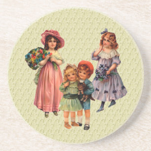 Victorian Children Vintage Getränkeuntersetzer