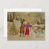 Victorian Christkind Angel Fröhliche Weihnachten! Postkarte (Vorne/Hinten)