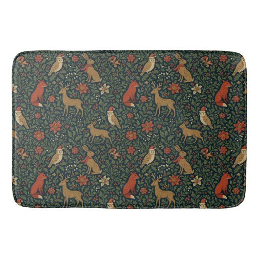 Victorian Christmas Animal & Botanical  Badematte (Vorderseite)