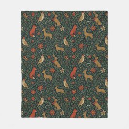 Victorian Christmas Animal & Botanical Fleecedecke