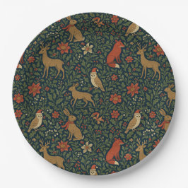 Victorian Christmas Animal & Botanical Pappteller