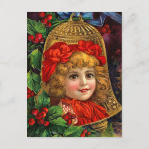 Victorian Christmas Bell Postcards Feiertagspostkarte