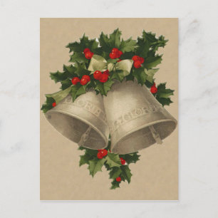 Victorian Christmas Bells Postcard Feiertagspostkarte