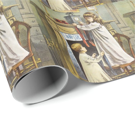 Victorian Christmas, Children Christmas Stockings Geschenkpapier (Rolleneckpunkt)