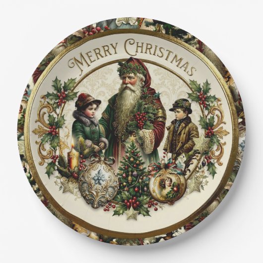Victorian Christmas Elegance  Pappteller (Vorderseite)