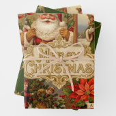 Victorian Christmas Ephemera Collage Geschenkpapier Set (Beispiel)